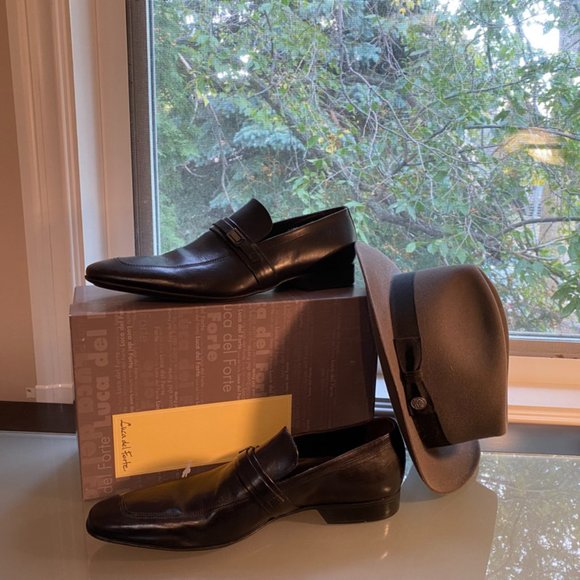 1 Classic Pair of Men's Luca Del Forte Dress Shoes - Picture 1 of 13